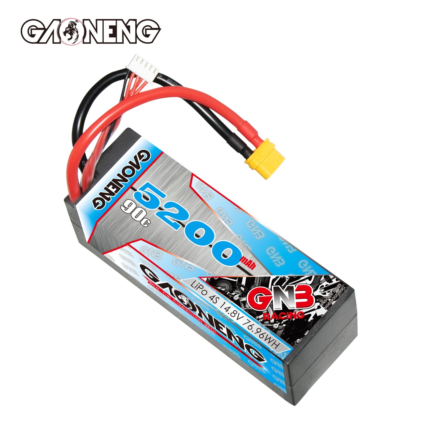 GAONENG GNB 4S 14.8V 5200mAh 90C Cabled Hard Case LiPo Battery XT60