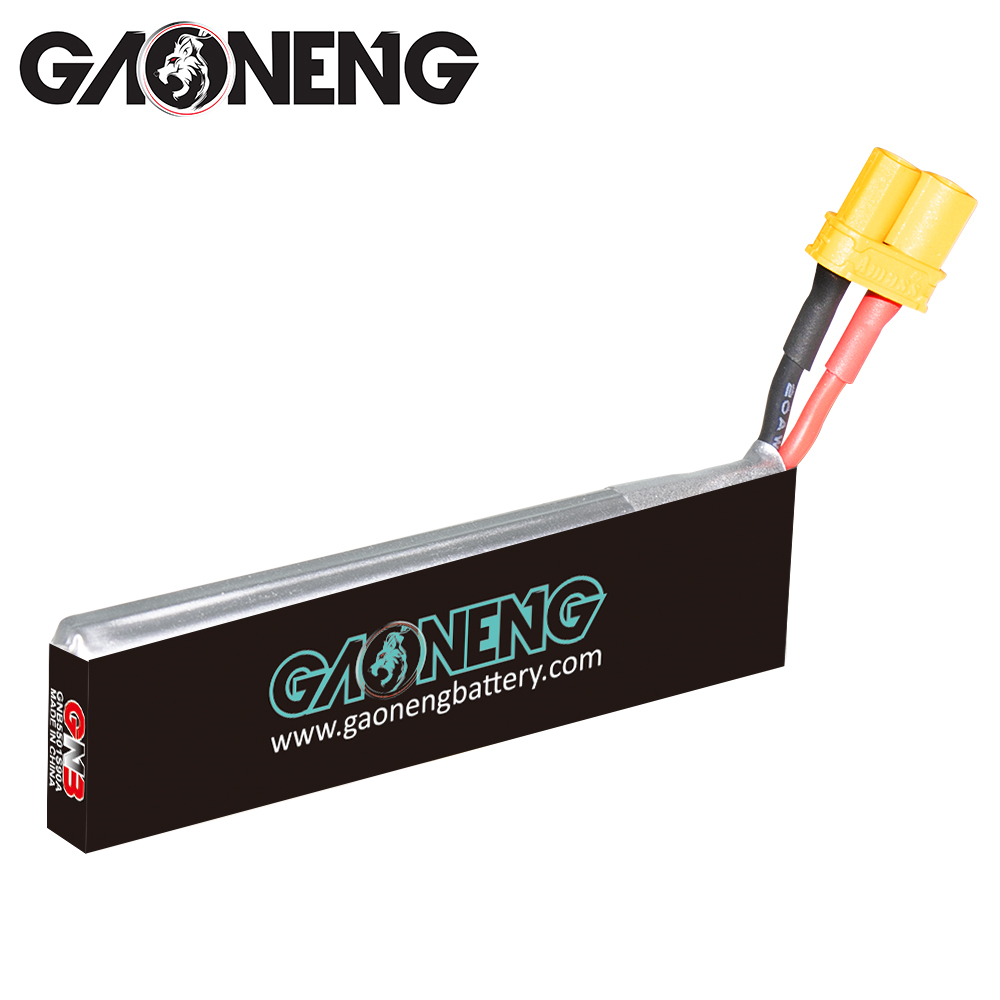 4PCS - GAONENG GNB 1S 3.7V 550mAh 90C XT30 Cabled LiPo Battery
