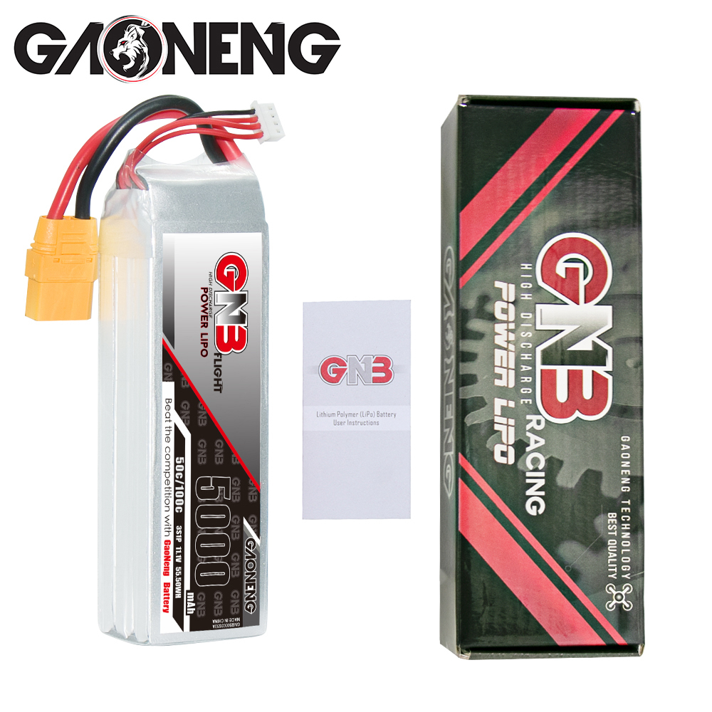 1PC - GAONENG GNB 3S 11.1V 5000mAh 50C LiPo Battery XT90
