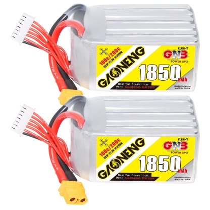 2PCS - GAONENG GNB 6S 22.2V 1850mAh 100C XT60 LiPo Battery