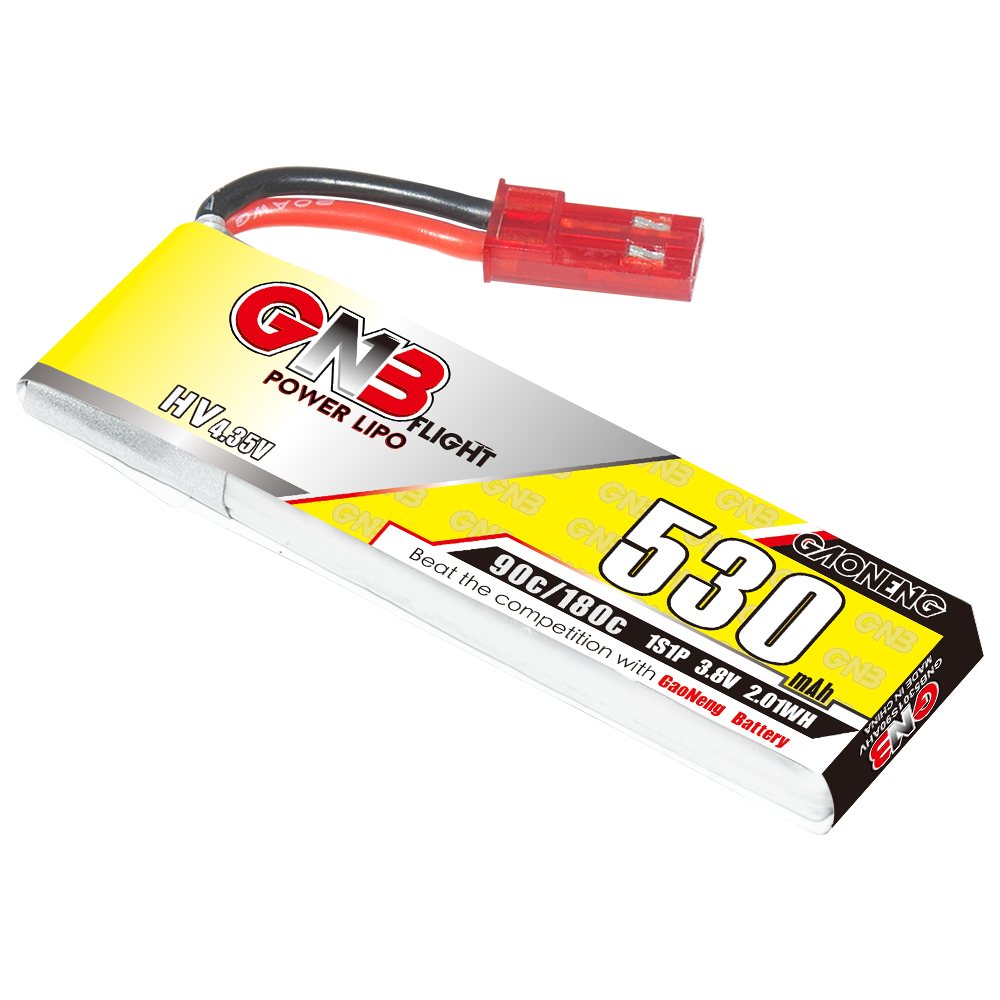 GAONENG GNB LiHV 1S 3.8V 530mAh 90C JST Cabled LiPo Battery