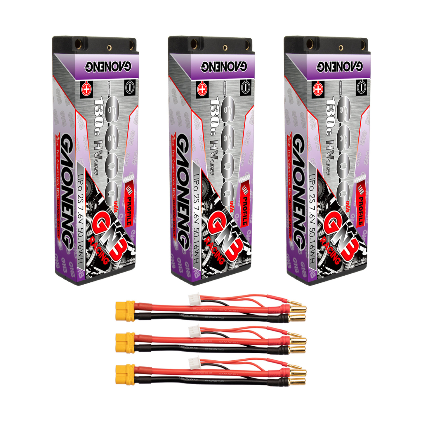 GAONENG GNB LiHV 2S 7.6V 6600mAh 130C Hard Case LCG LiPo Battery