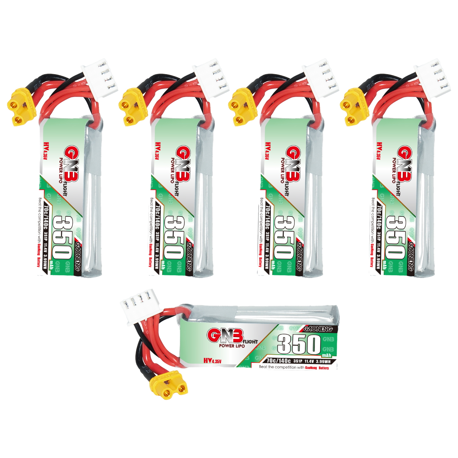 GAONENG GNB LiHV 3S 11.4V 350mAh 70C XT30 LiPo Battery