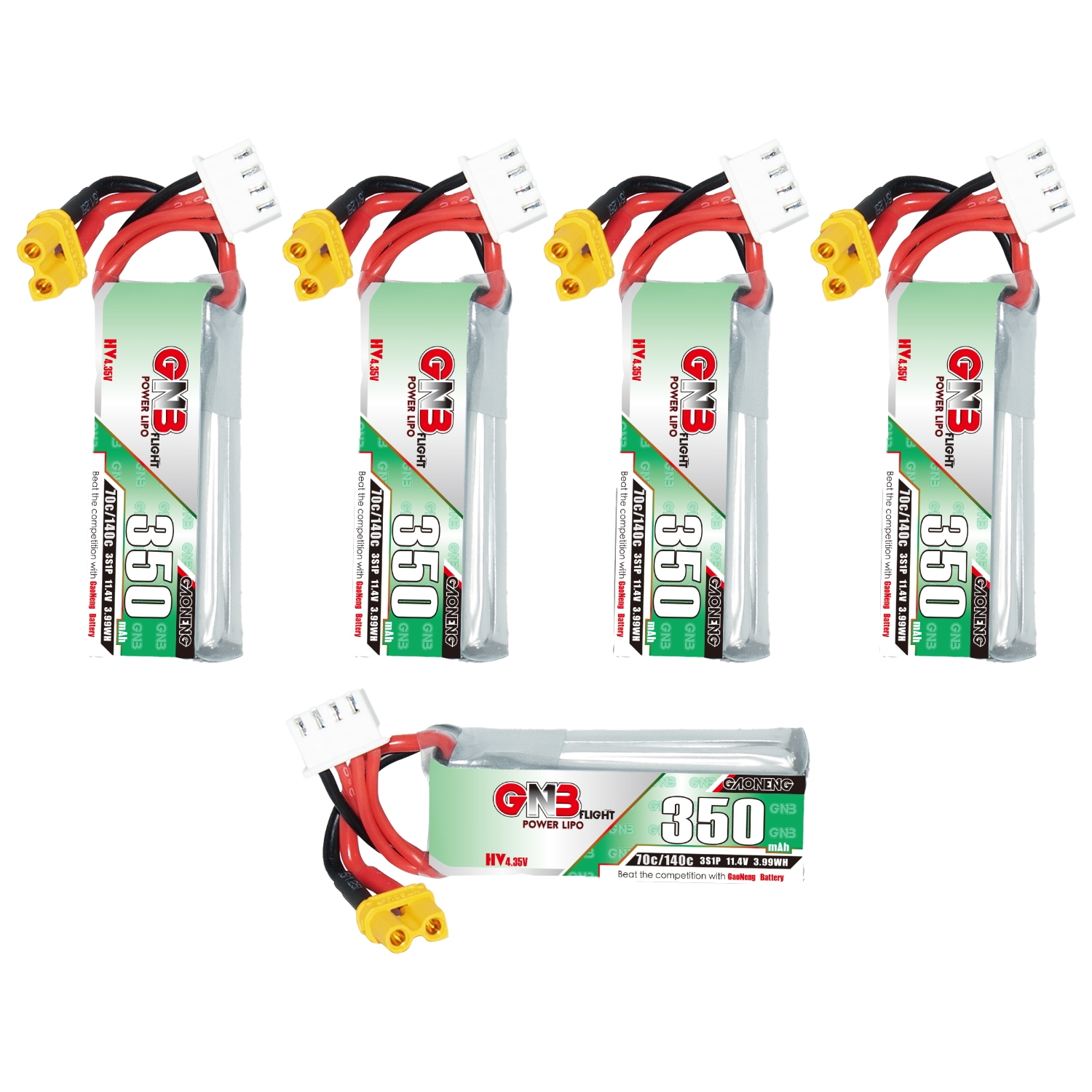 GAONENG GNB LiHV 3S 11.4V 350mAh 70C XT30 LiPo Battery