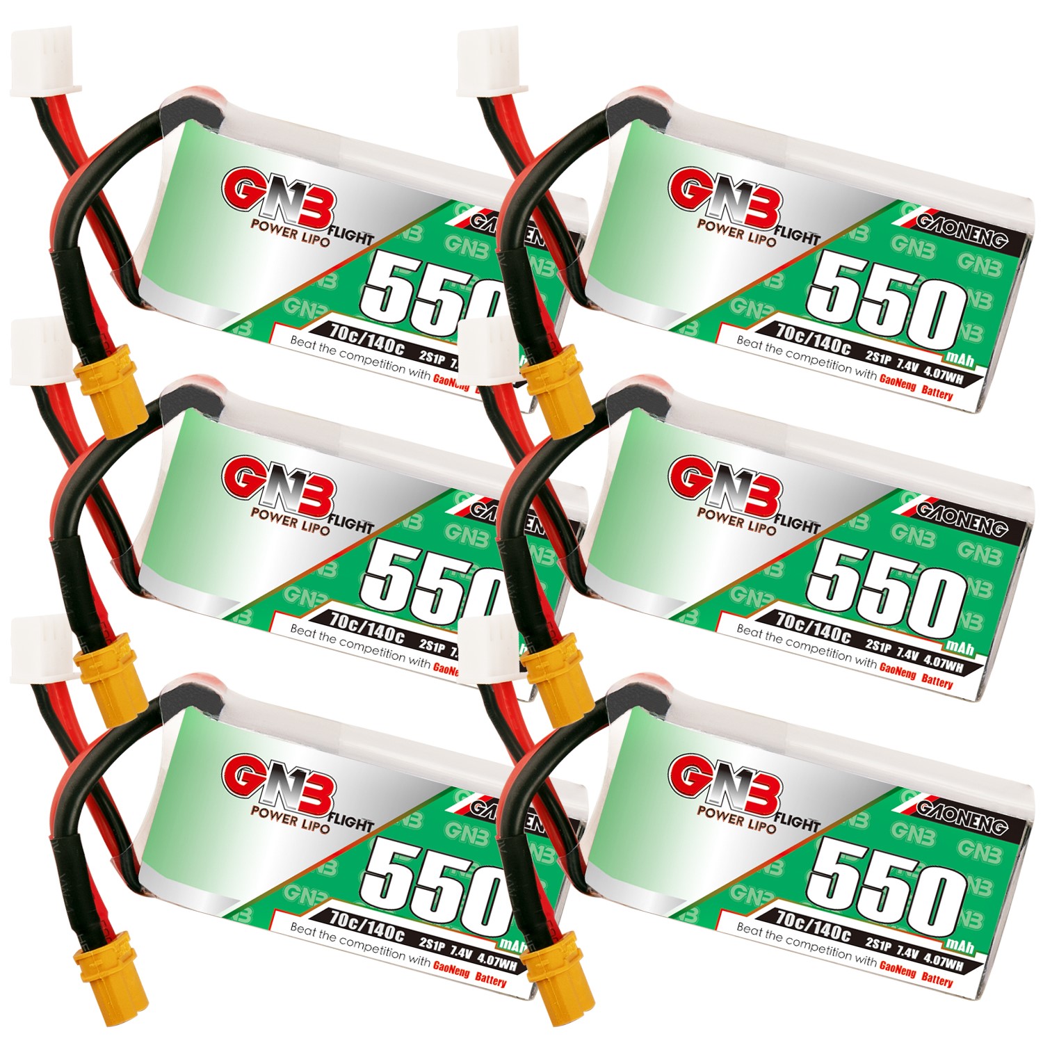 GAONENG GNB 2S 7.4V 550mAh 70C XT30 LiPo Battery