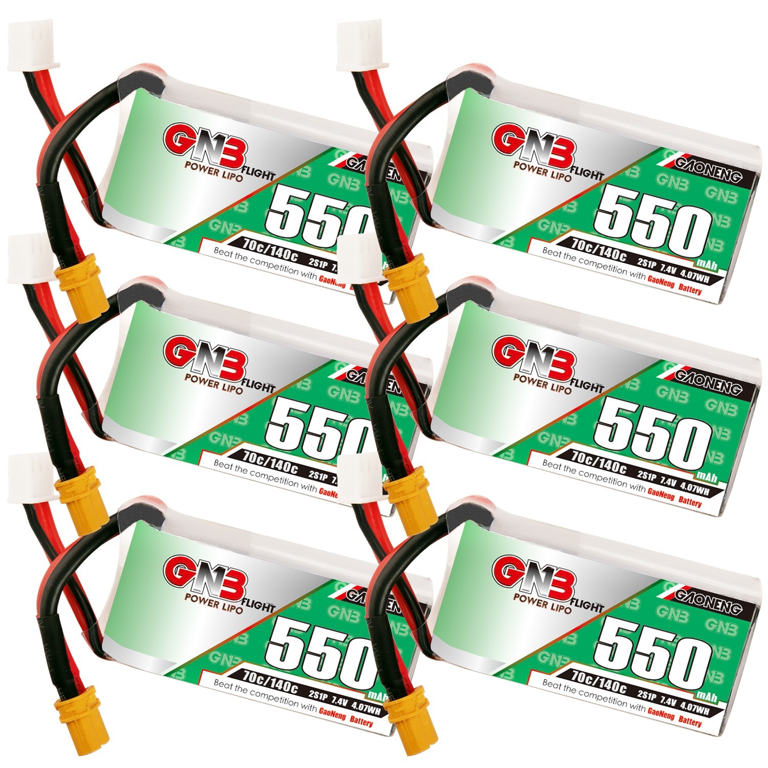 GAONENG GNB 2S 7.4V 550mAh 70C XT30 LiPo Battery