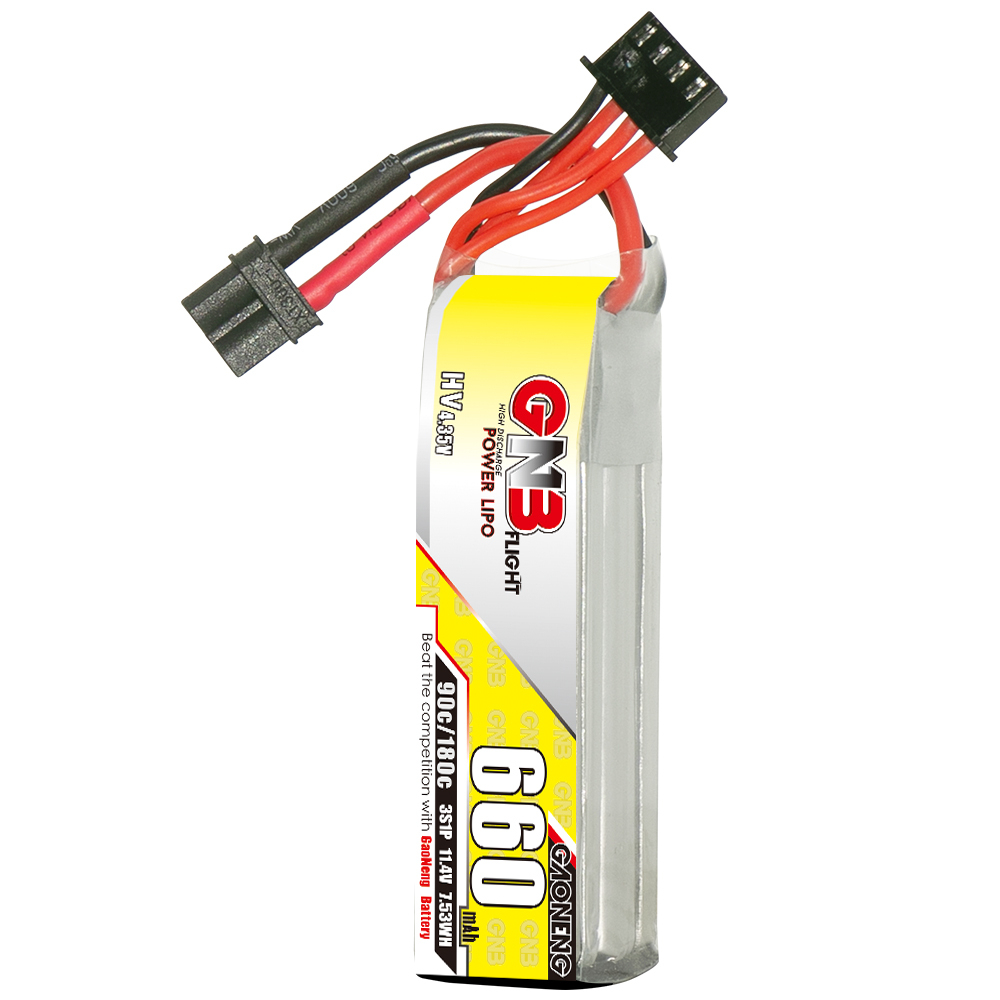 2PCS - GAONENG GNB LiHV 3S 11.4V 660mAh 90C XT30 LiPo Battery