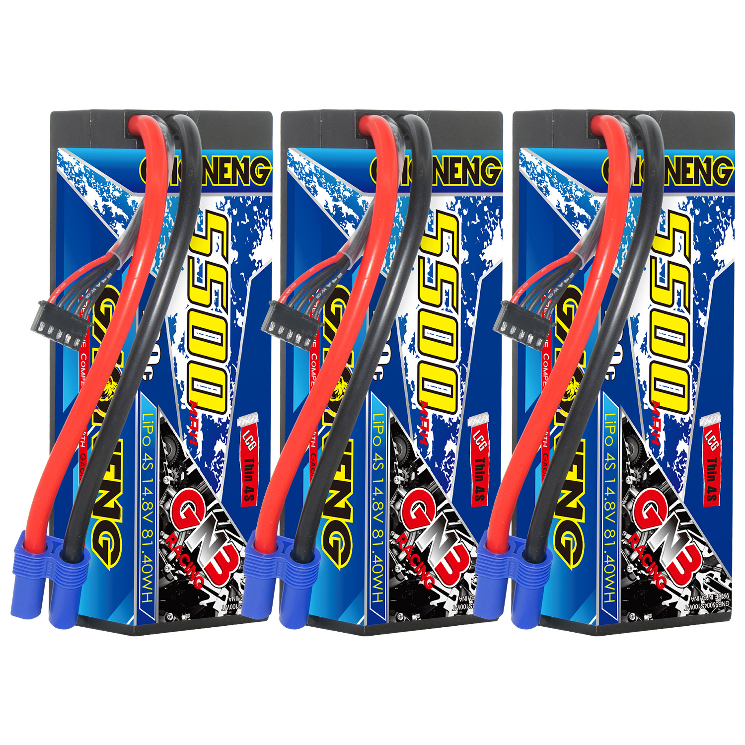 GAONENG GNB 4S 14.8V 5500mAh 100C Cabled 4S LCG Hard Case LiPo Battery EC5