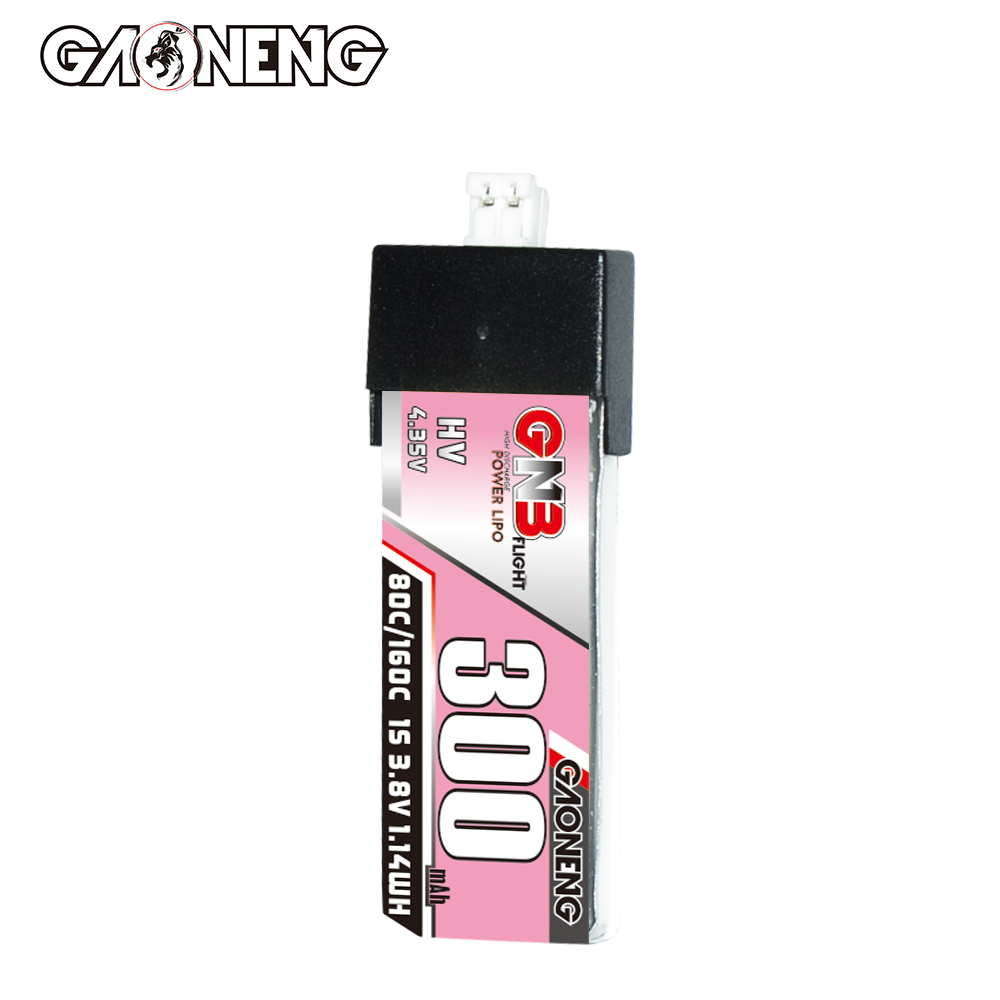 GAONENG GNB LiHV 1S 3.8V 300mAh 80C PH2.0 Plastic Head LiPo Battery
