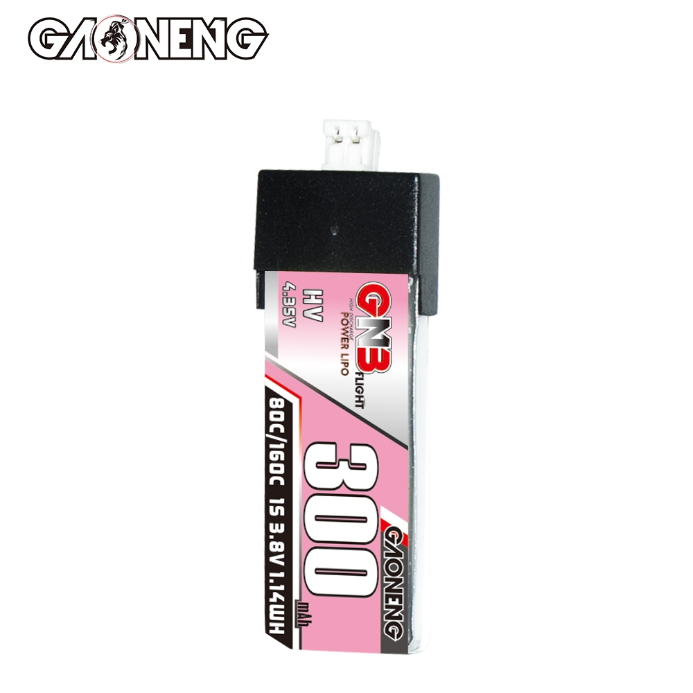 GAONENG GNB LiHV 1S 3.8V 300mAh 80C PH2.0 Plastic Head LiPo Battery