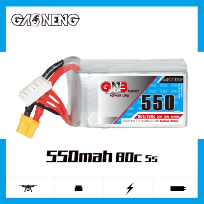 GAONENG GNB 5S 18.5V 550mAh 80C XT30 LiPo Battery Square Type