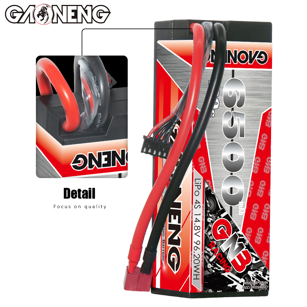 GAONENG GNB 4S 14.8V 6500mAh 120C Cabled Hard Case LiPo Battery T-PLUG