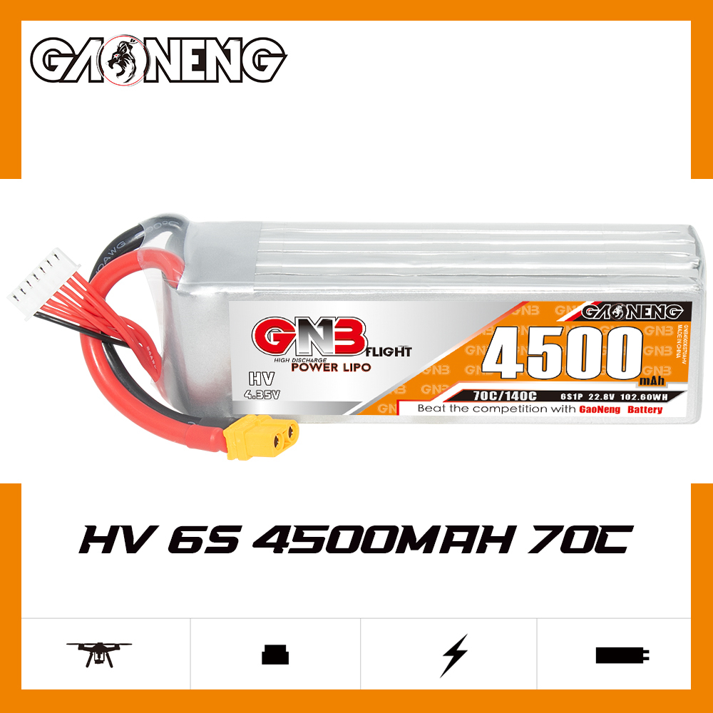GAONENG GNB LiHV 6S 22.8V 4500mAh 70C LiPo Battery XT60