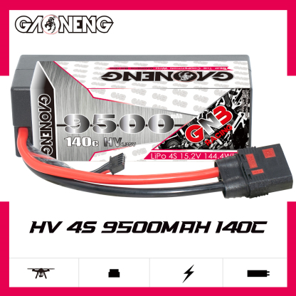 GAONENG GNB LiHV 4S 15.2V 9500mAh 140C Cabled Hard Case LiPo Battery QS8 Connector