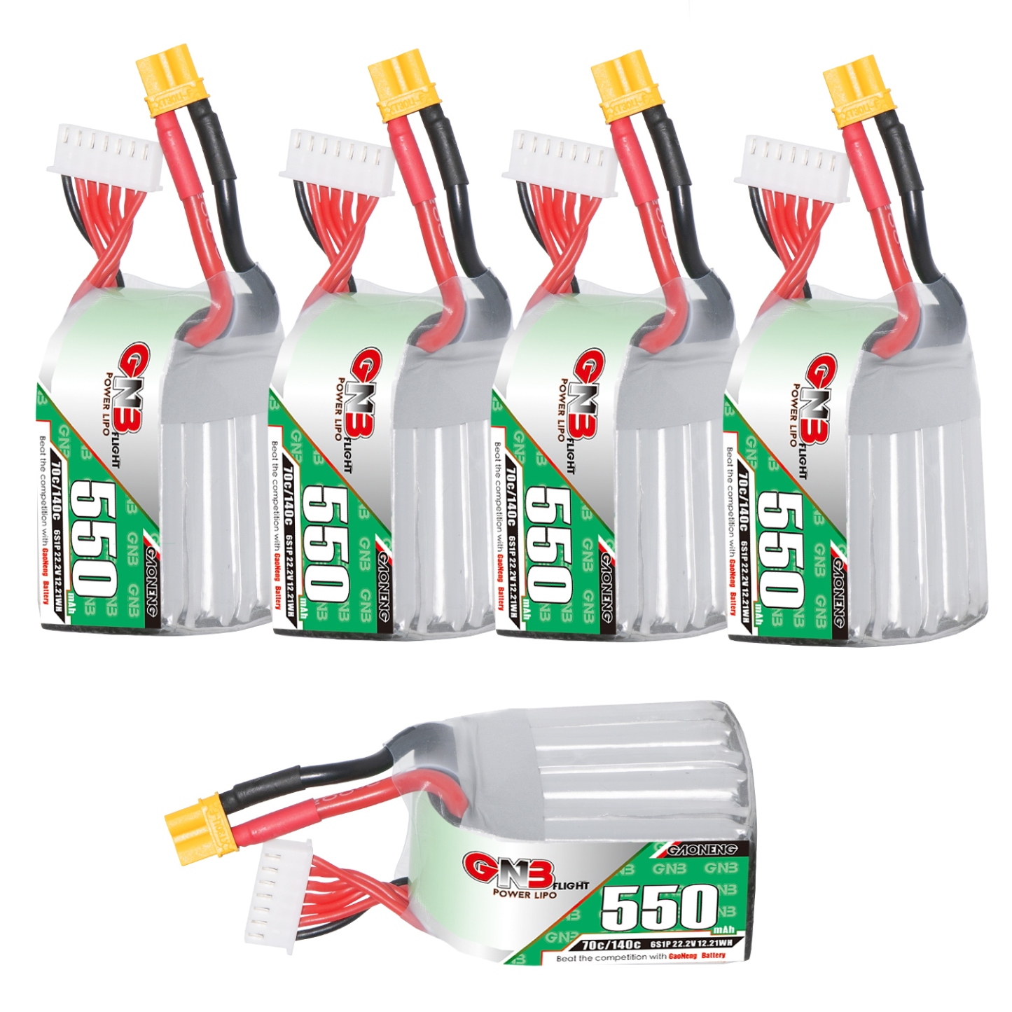 GAONENG GNB 6S 22.2V 550mAh 70C XT30 LiPo Battery
