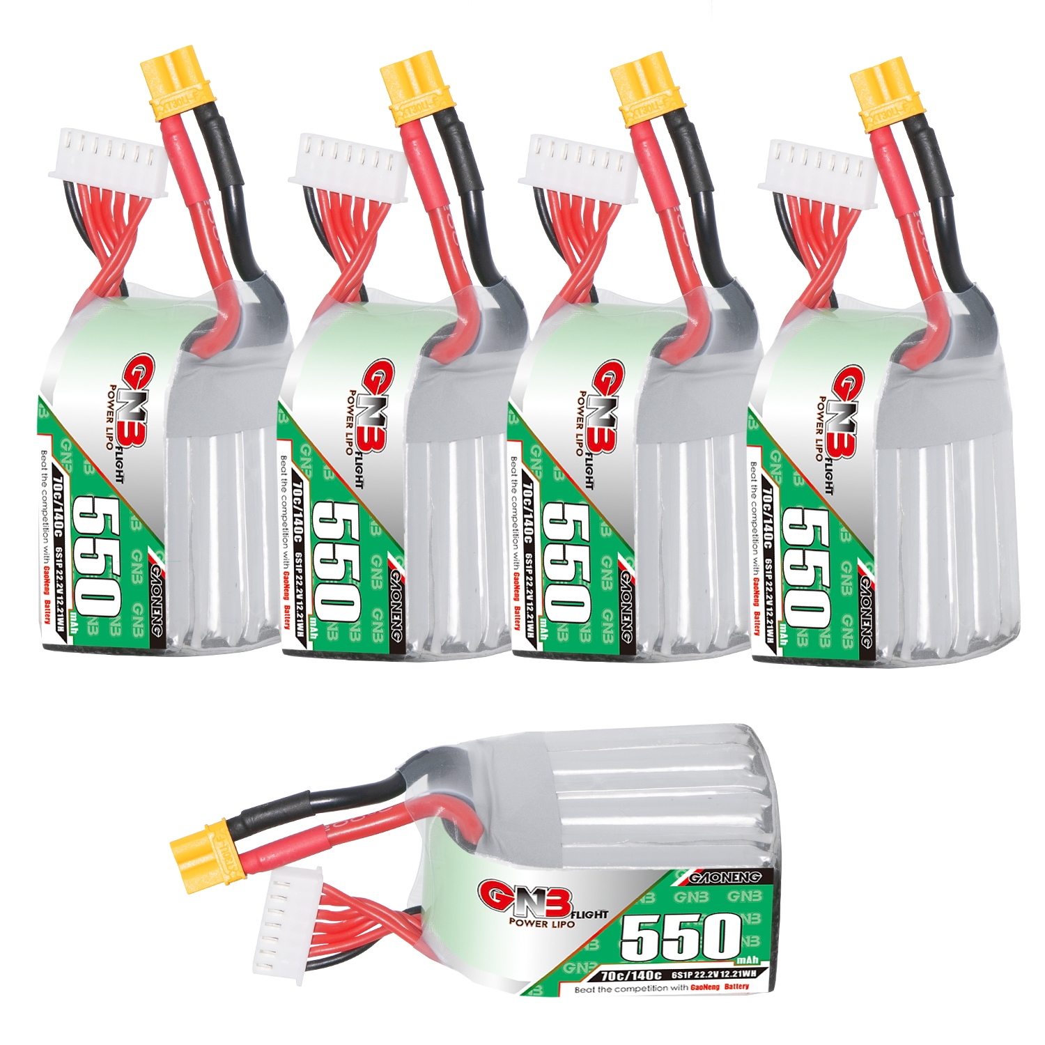 GAONENG GNB 6S 22.2V 550mAh 70C XT30 LiPo Battery