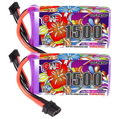 2PCS - GAONENG GNB LiHV 4S 15.2V 1500mAh 120C XT60 LiPo Battery LongRange
