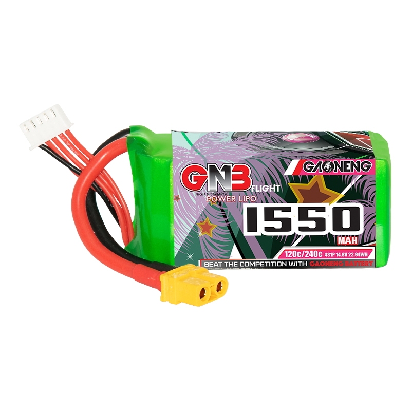 2PCS - GAONENG GNB 4S 14.8V 1550mAh 120C XT60 LiPo Battery