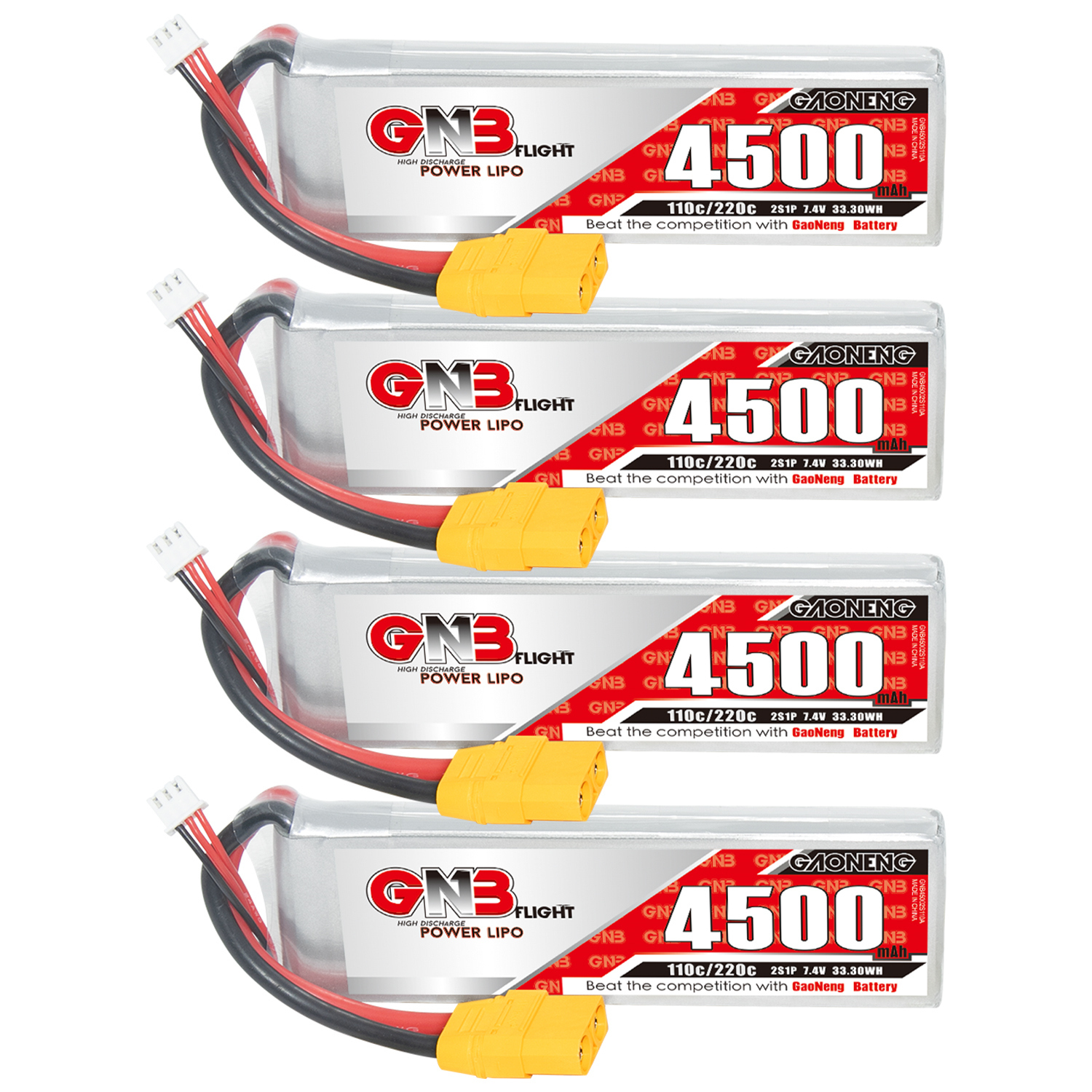 GAONENG GNB 2S 7.4V 4500mAh 110C LiPo Battery XT90