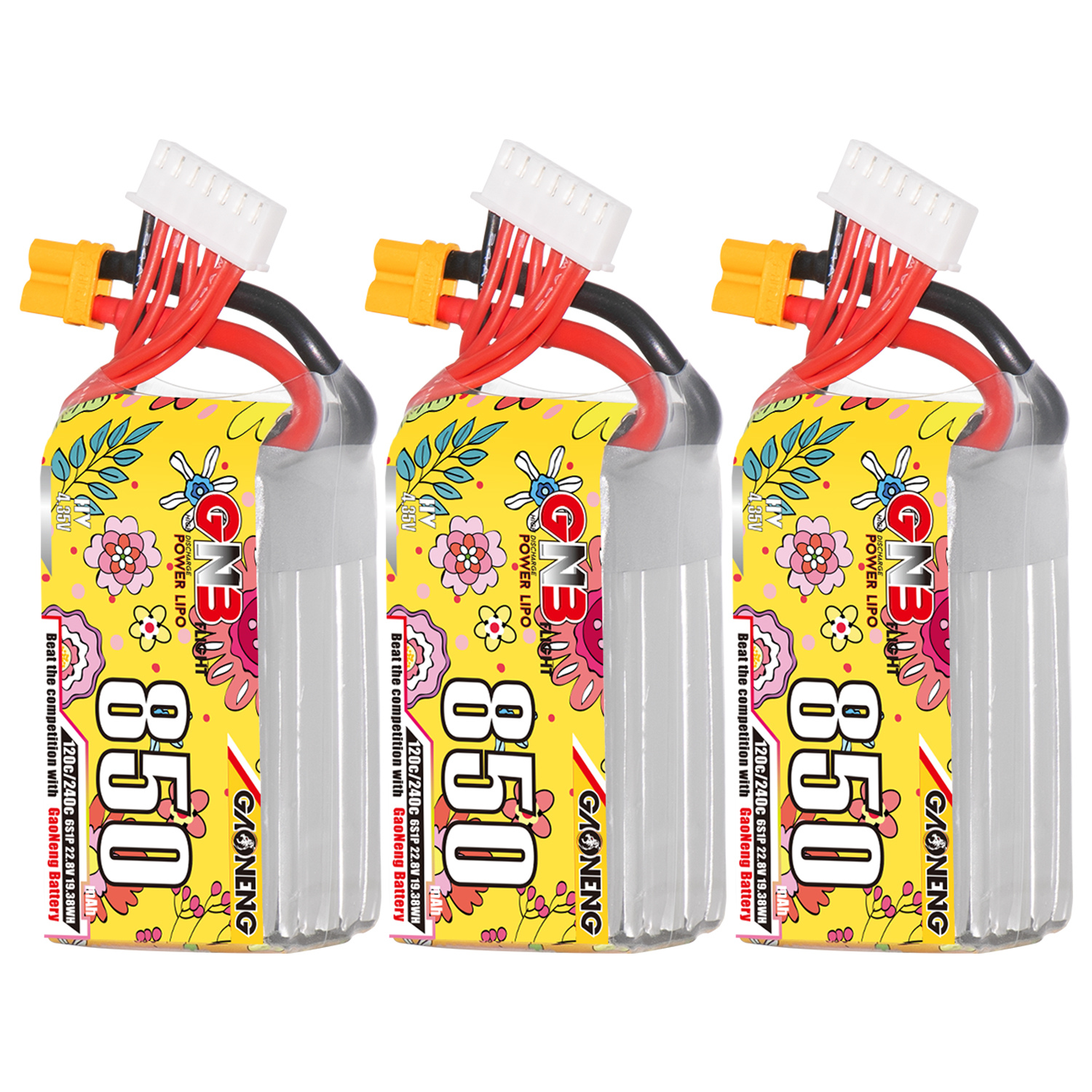 GAONENG GNB LiHV 6S 22.8V 850mAh 120C XT30 Connector LiPo Battery