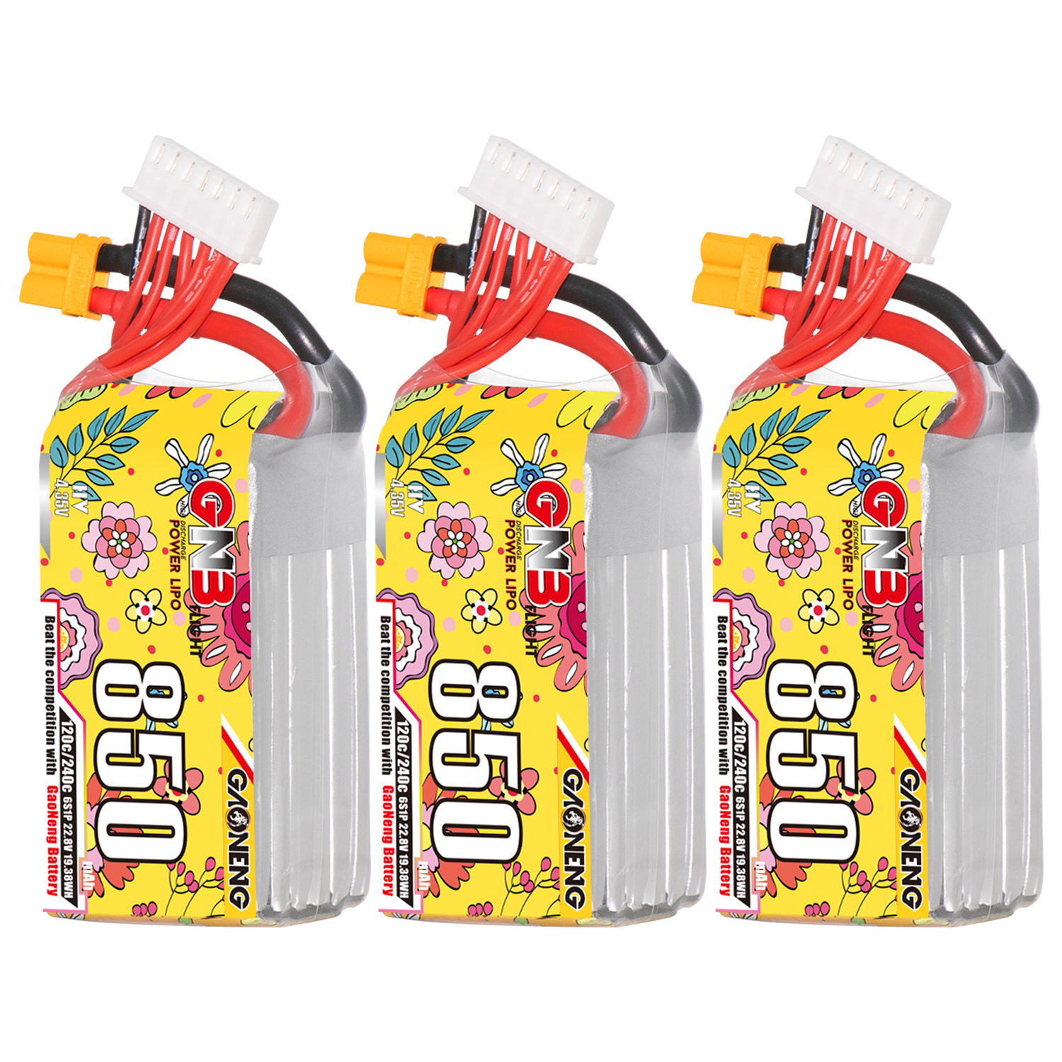 GAONENG GNB LiHV 6S 22.8V 850mAh 120C XT30 Connector LiPo Battery