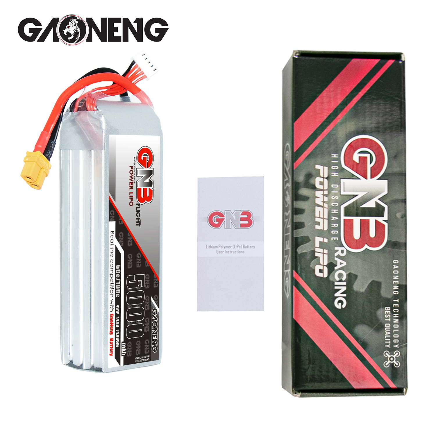 1PC - GAONENG GNB 4S 14.8V 4000mAh 50C LiPo Battery XT60
