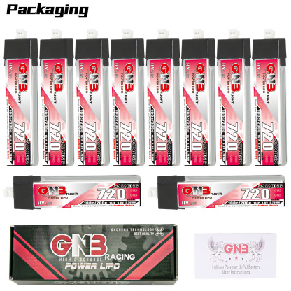 GAONENG GNB LiHV 1S 3.8V 720mAh 100C PH2.0 Plastic Head LiPo Battery