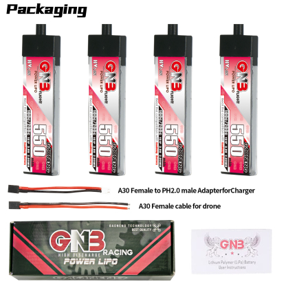 GAONENG GNB LiHV 1S 3.8V 550mAh 100C A30 Plastic Head LiPo Battery