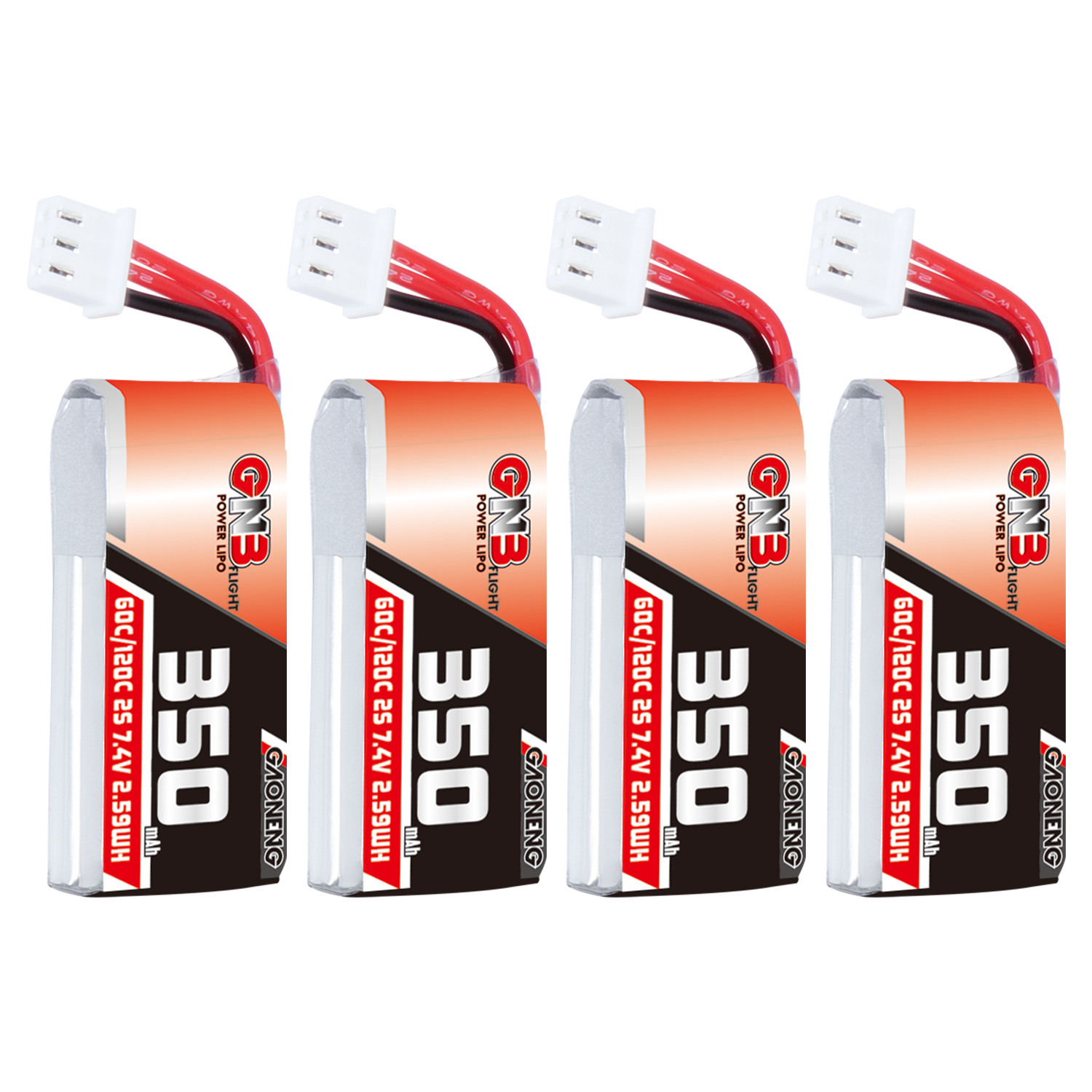 GAONENG GNB 2S 7.4V 350mAh 60C LiPo Battery XH2.54 3Pin Connector