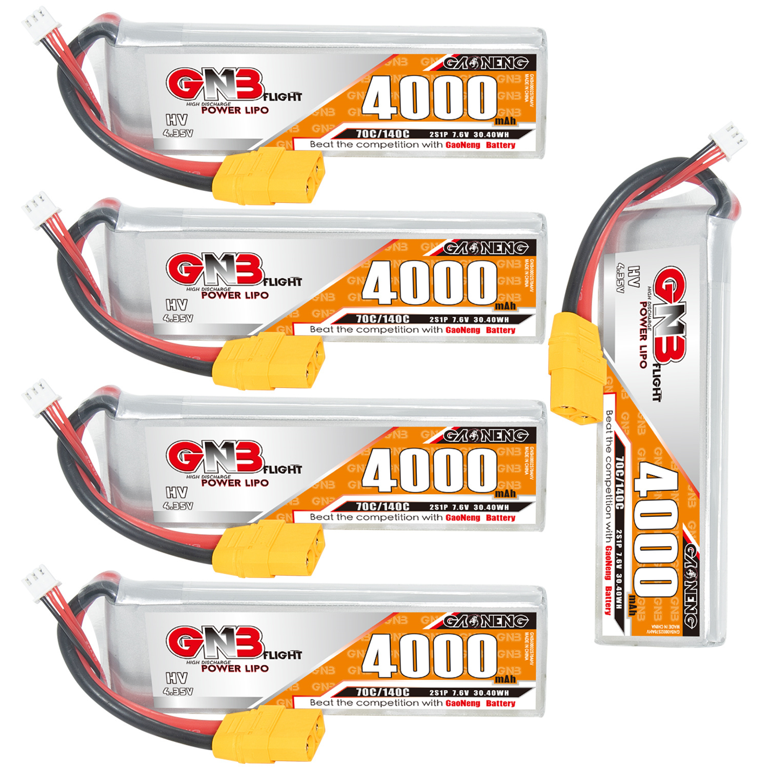GAONENG GNB LiHV 2S 7.6V 4000mAh 70C LiPo Battery XT90