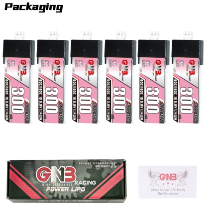 GAONENG GNB LiHV 1S 3.8V 300mAh 80C PH2.0 Plastic Head LiPo Battery