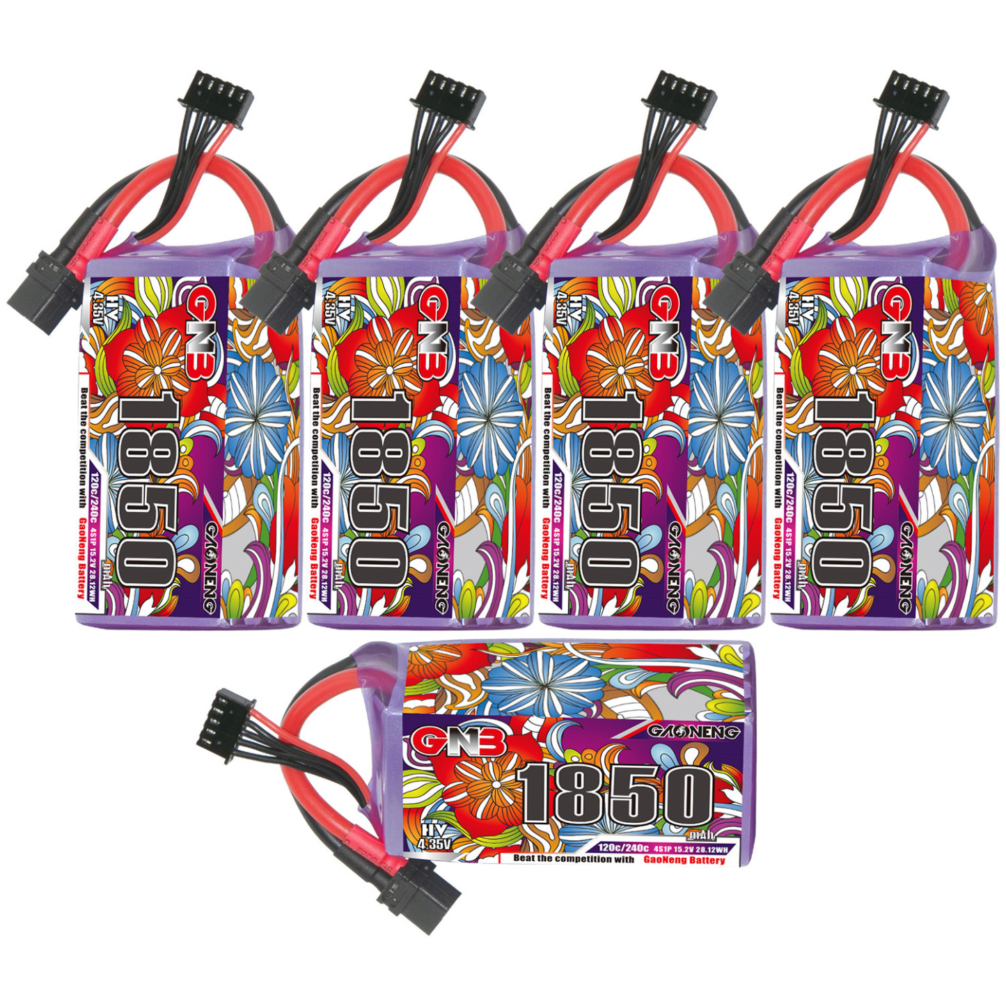 GAONENG GNB LiHV 4S 15.2V 1850mAh 120C XT60 LiPo Battery LongRange