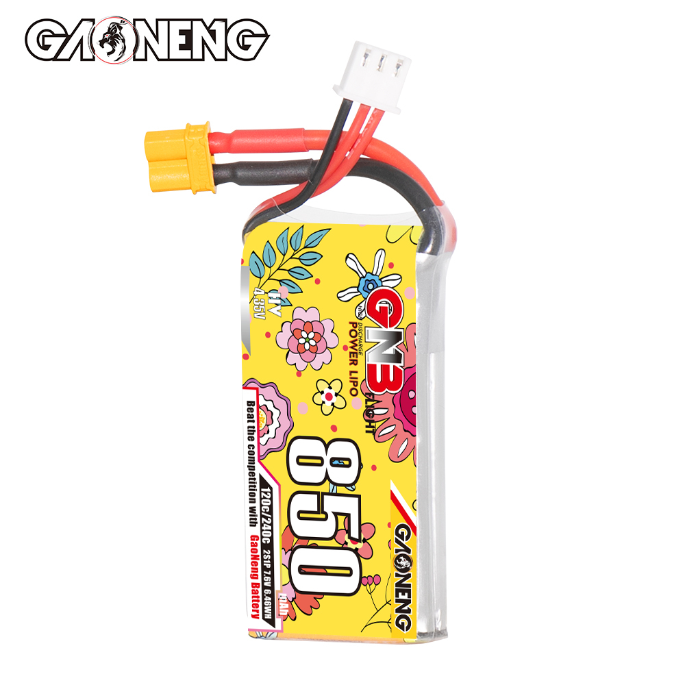 GAONENG GNB LiHV 2S 7.6V 850mAh 120C XT30 LiPo Battery