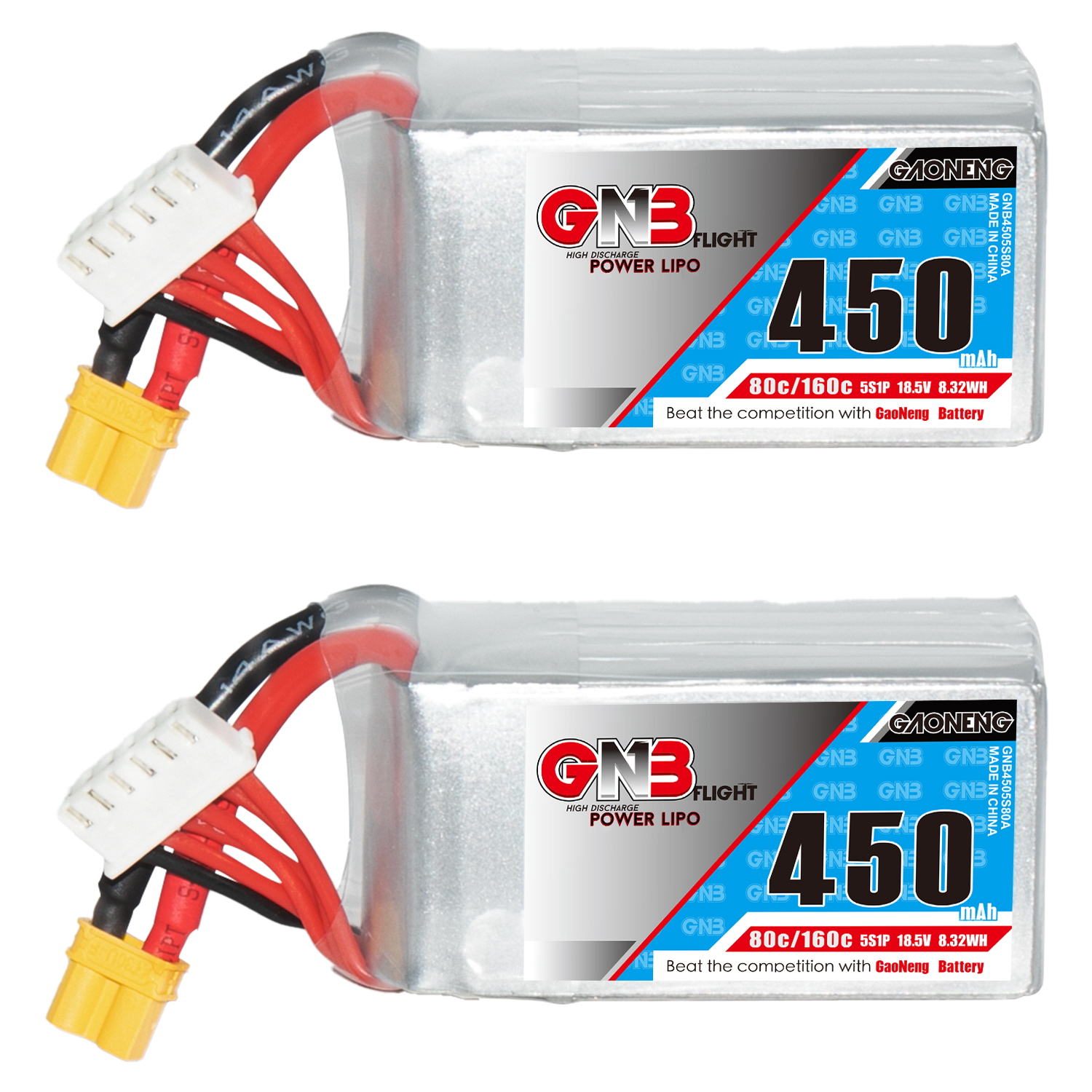 GAONENG GNB 5S 18.5V 450mAh 80C XT30 LiPo Battery Square Type