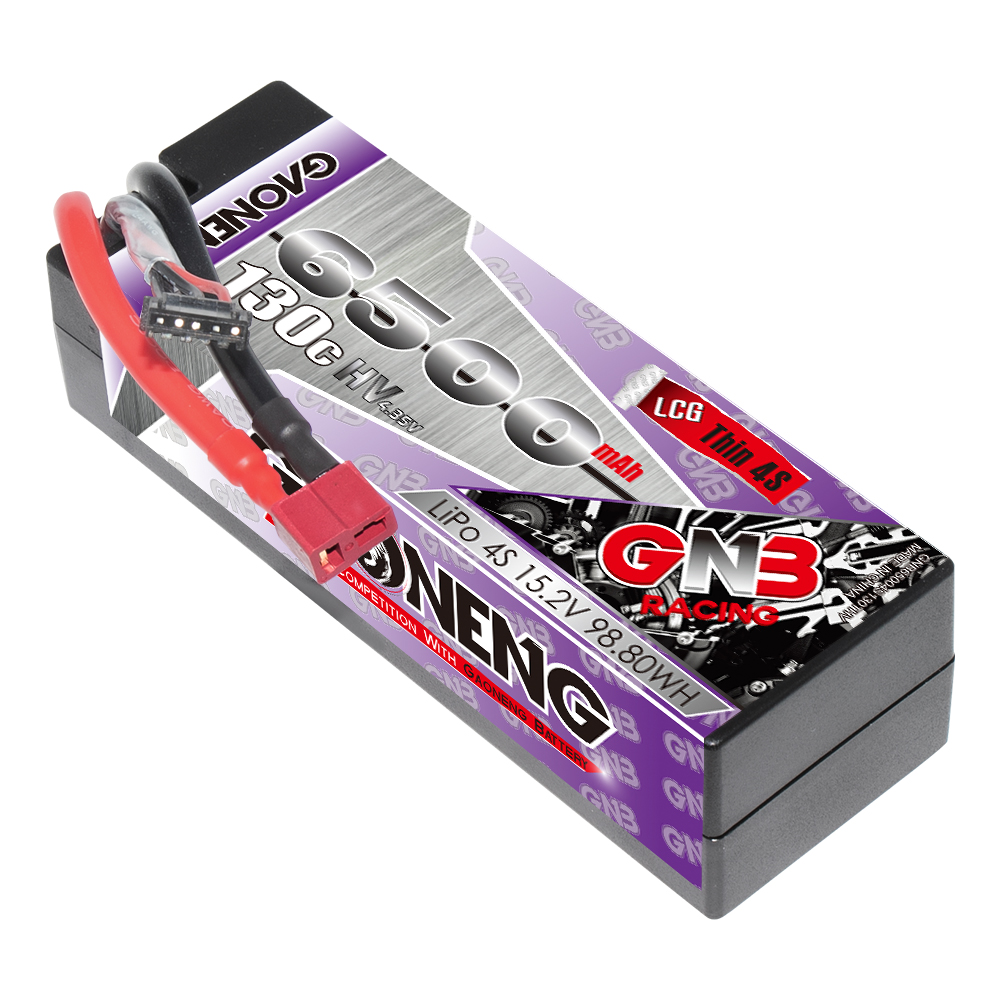 GAONENG GNB LiHV 4S 15.2V 6500mAh 130C LCG Cabled Hard Case LiPo Battery T-PLUG
