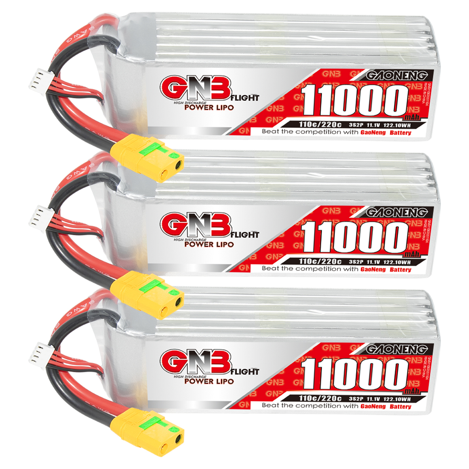 GAONENG GNB 3S 11.1V 11000mAh 11AH 110C RC LiPo Battery XT90S Anti Spark