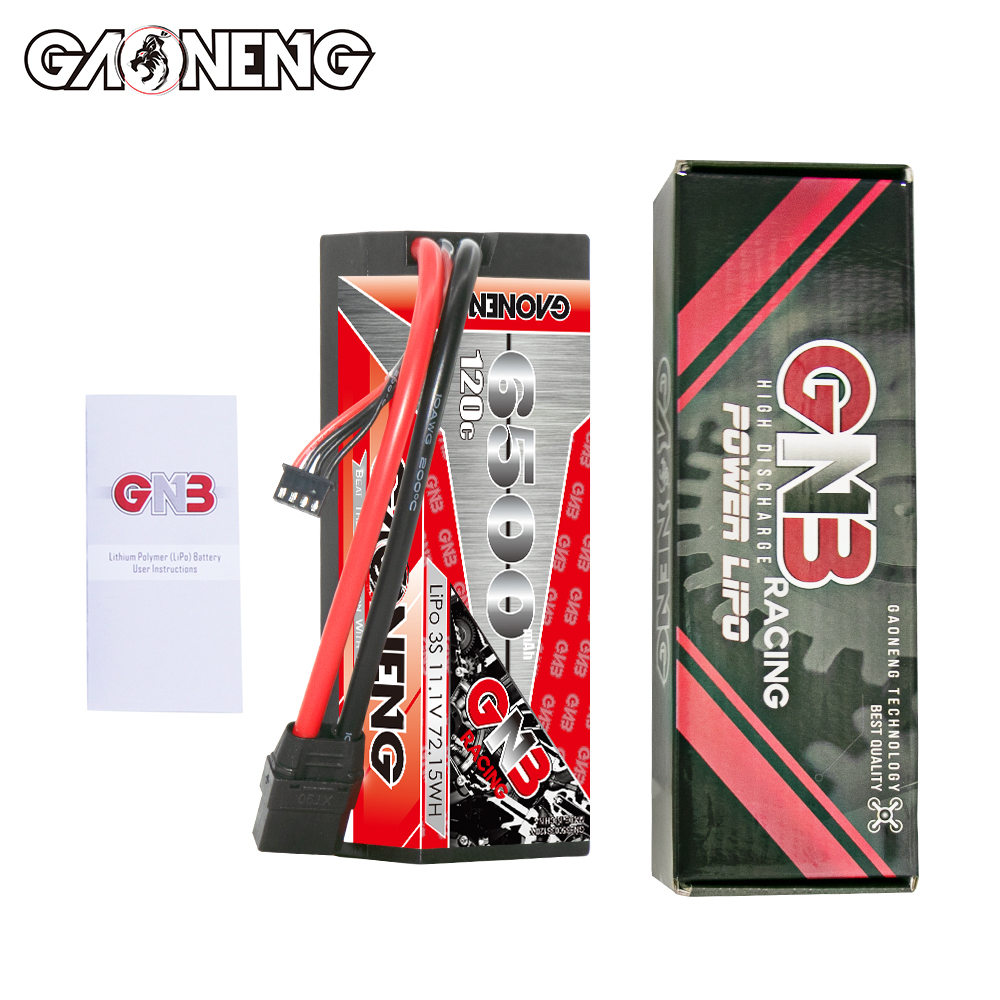 1PC - GAONENG GNB 3S 11.1V 6500mAh 120C Cabled Hard Case LiPo Battery XT90