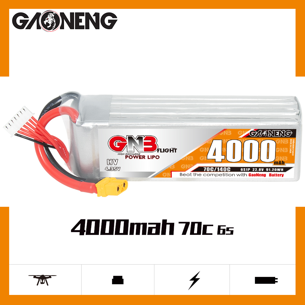 GAONENG GNB LiHV 6S 22.8V 4000mAh 70C LiPo Battery XT60