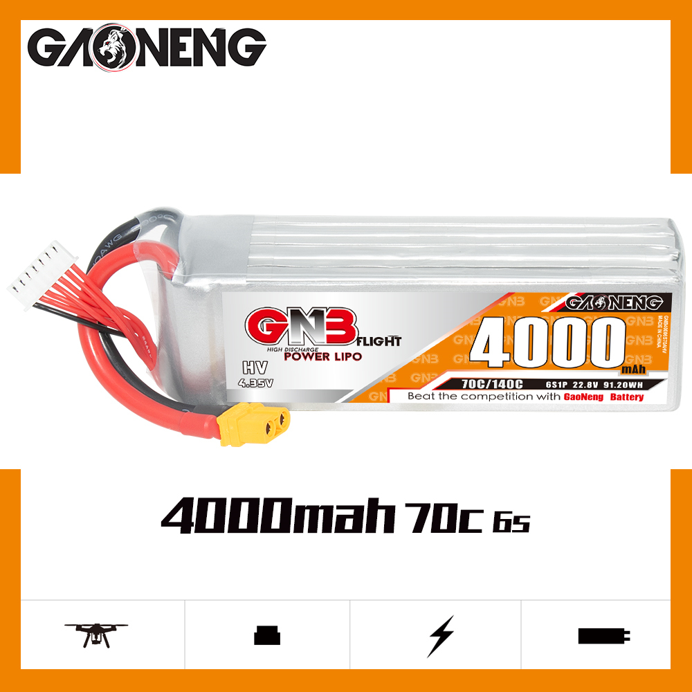 GAONENG GNB LiHV 6S 22.8V 4000mAh 70C LiPo Battery XT60