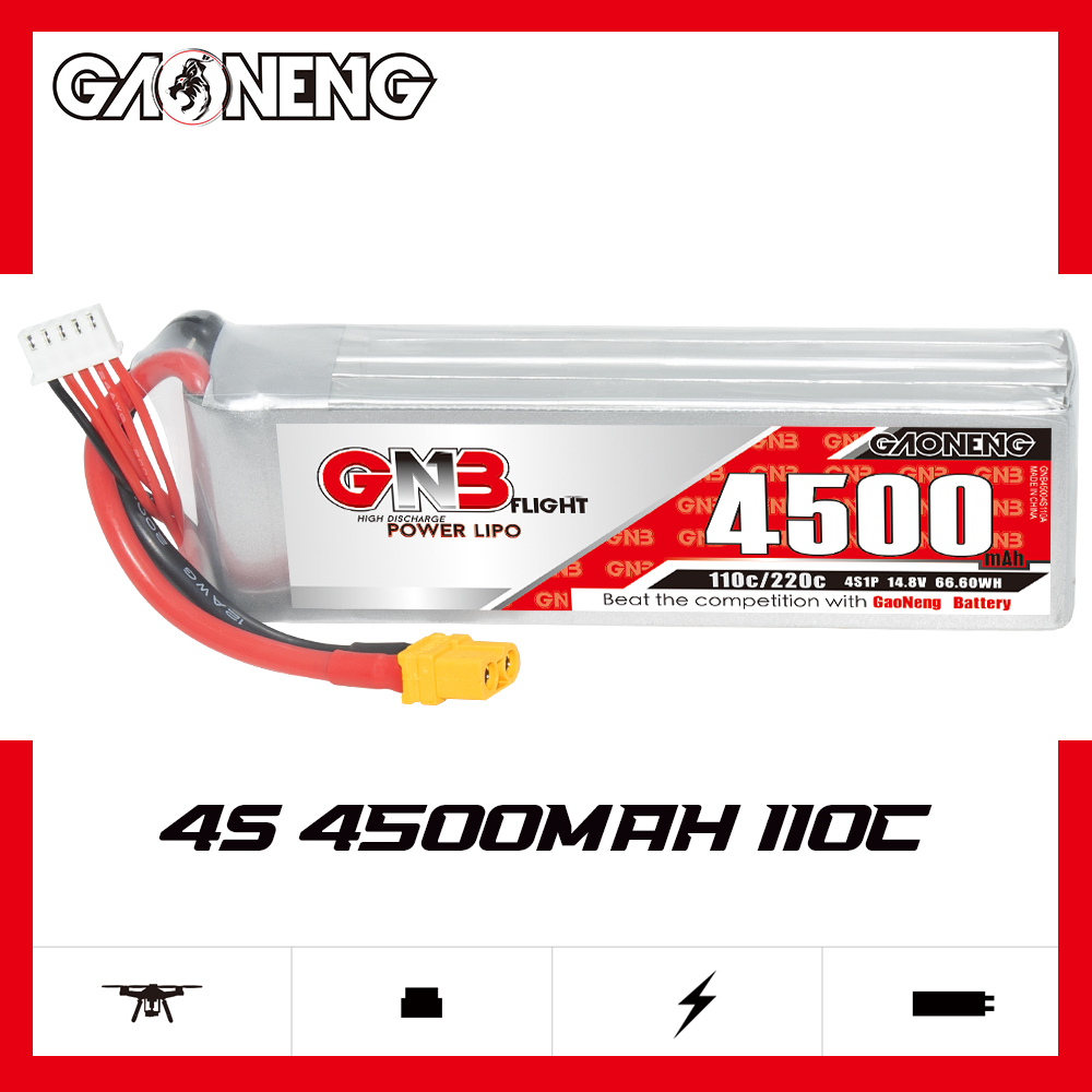 GAONENG GNB 4S 14.8V 4500mAh 110C LiPo Battery XT60