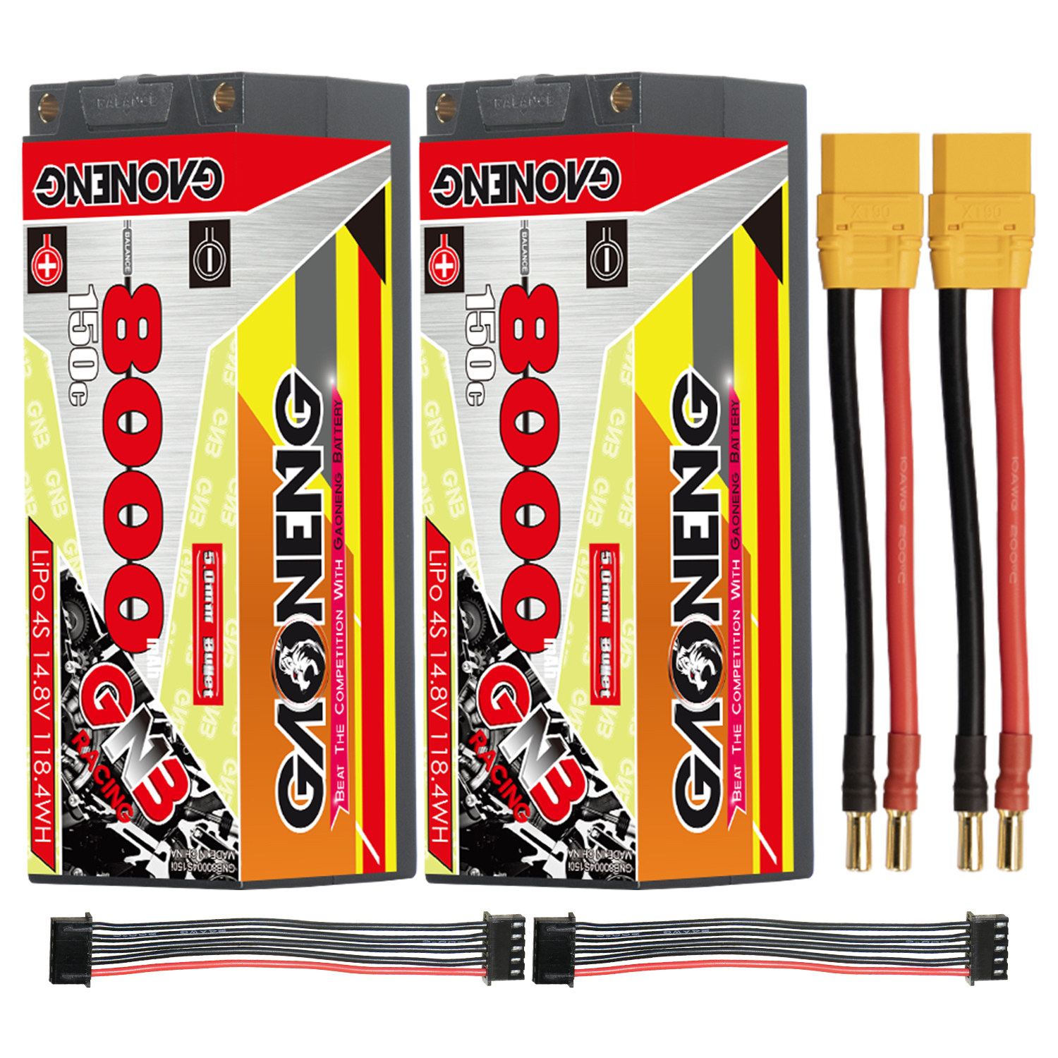 GAONENG GNB 4S 14.8V 8000mAh 150C 5mm Bullet Hard Case LiPo Battery