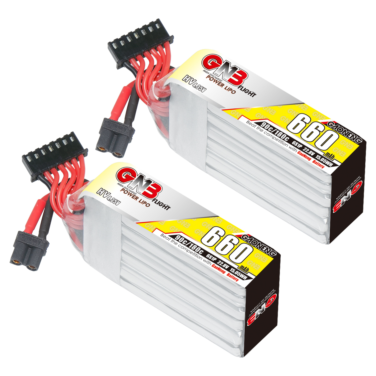 GAONENG GNB LiHV 6S 22.8V 660mAh 90C XT30 LiPo Battery Long Type