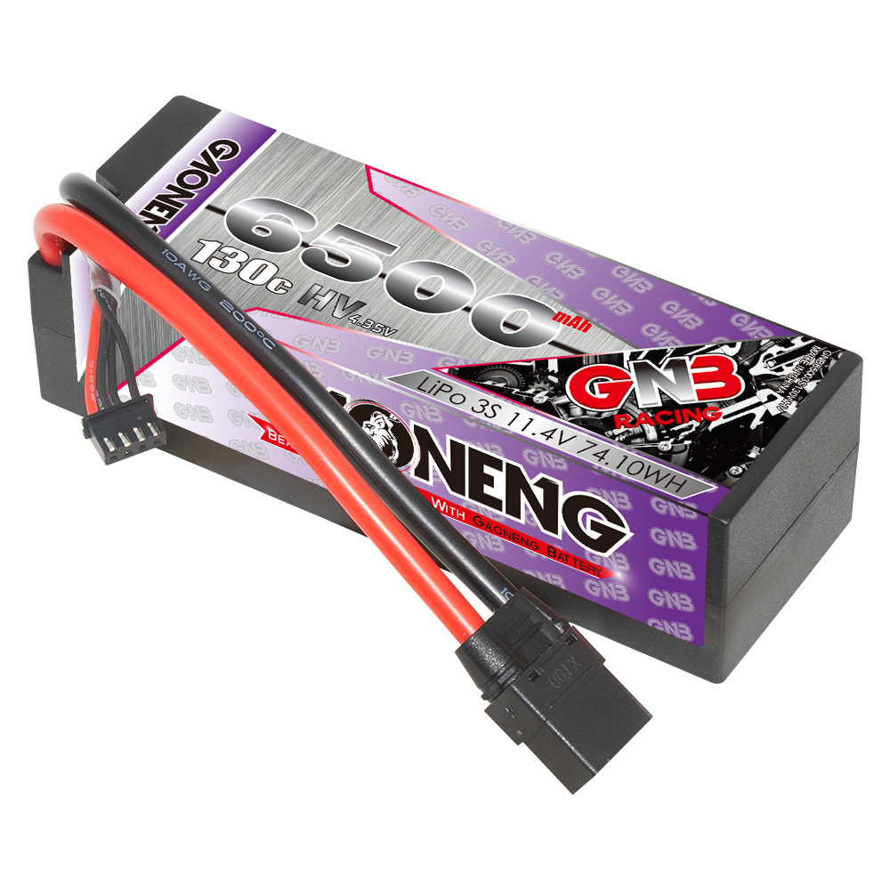 1PC - GAONENG GNB LiHV 3S 11.4V 6500mAh 130C Cabled Hard Case LiPo Battery XT90