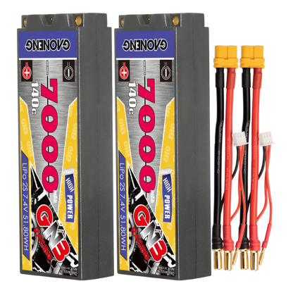 GAONENG GNB 2S 7.4V 7000mAh 140C 5mm Bullet Hard Case LiPo Battery