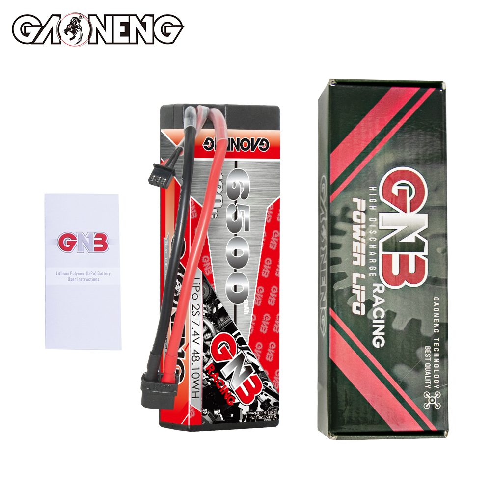1PC - GAONENG GNB 2S 7.4V 6500mAh 120C Cabled Hard Case LiPo Battery XT60