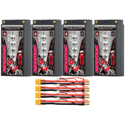 GAONENG GNB LiHV 2S 7.6V 6600mAh 150C Shorty Pack 5mm Bullet Hard Case LiPo Battery