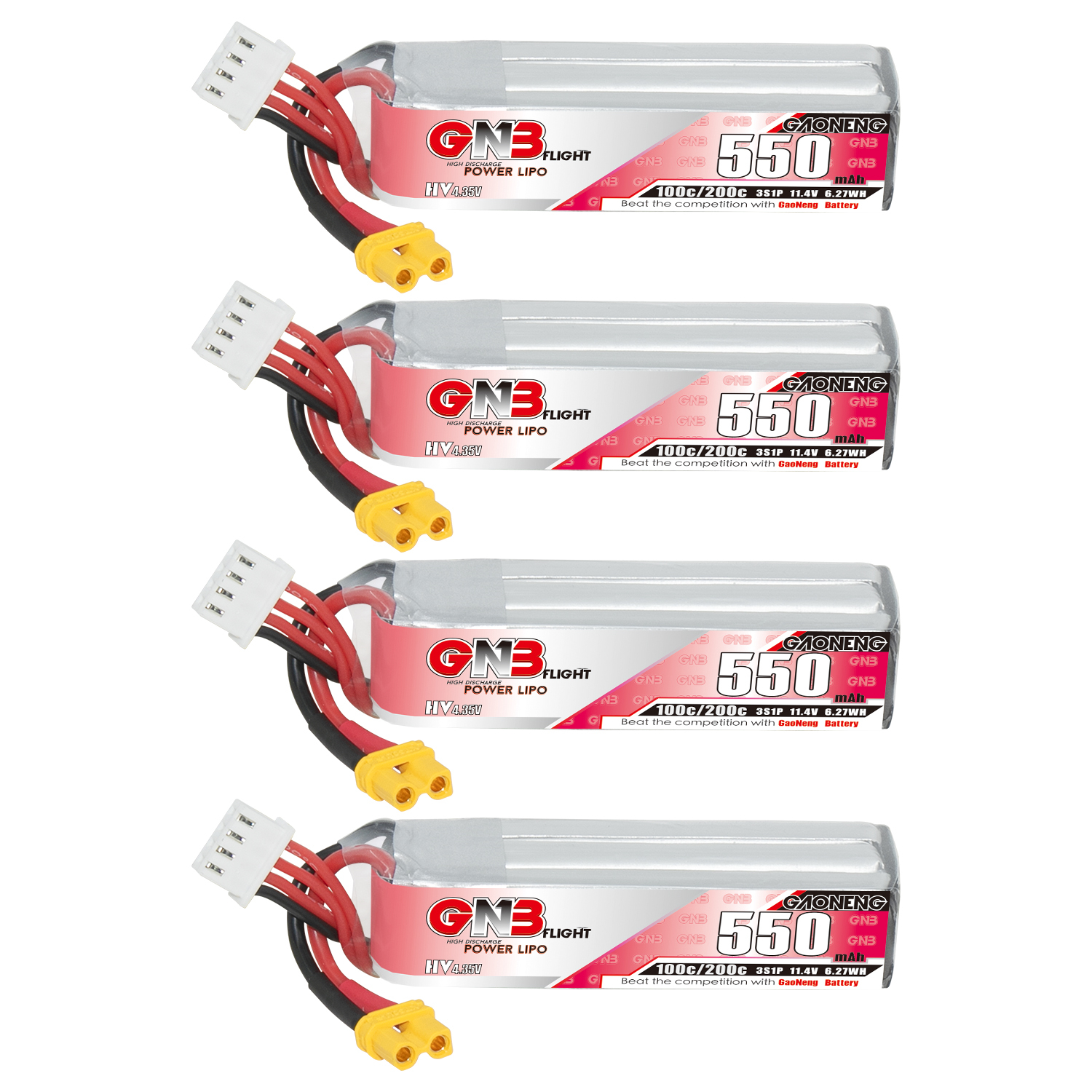 GAONENG GNB LiHV 3S 11.4V 550mAh 100C XT30 LiPo Battery Long Type