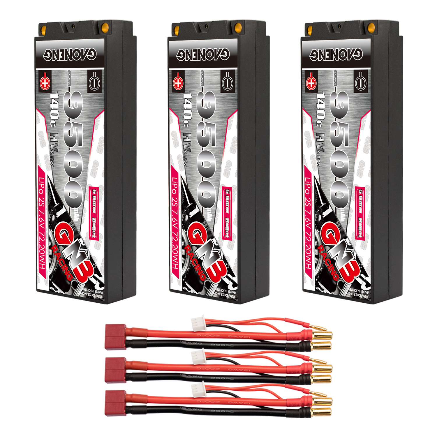 GAONENG GNB LiHV 2S 7.6V 9500mAh 140C Hard Case LiPo Battery