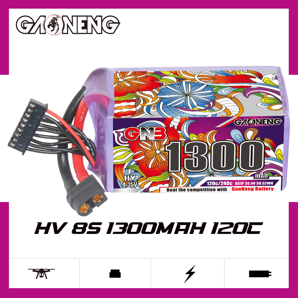 GAONENG GNB LiHV 8S 30.4V 1300mAh 120C XT60 LiPo Battery