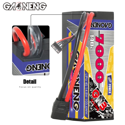 GAONENG GNB 4S 14.8V 7000mAh 140C Cabled Hard Case LiPo Battery XT90